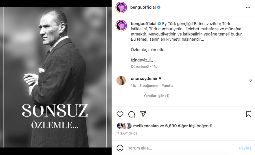 Ünlü isimlerden '10 Kasım Atatürk'ü Anma Günü' paylaşımları 18