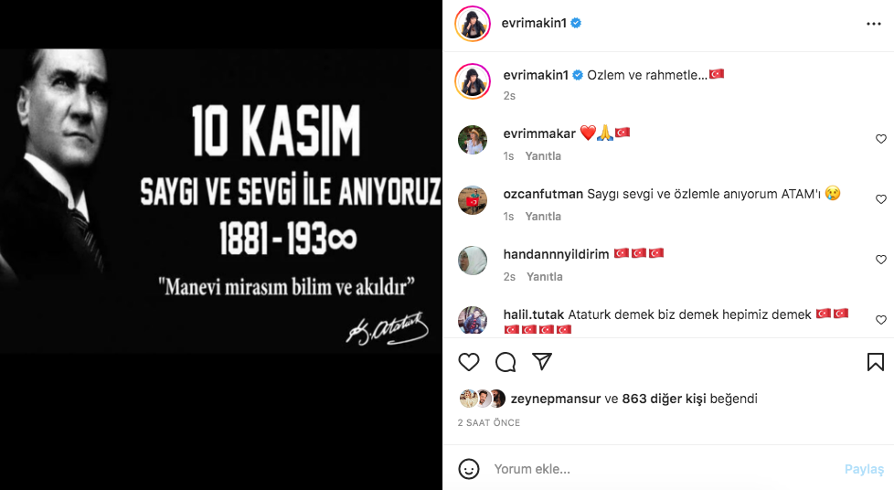 Ünlü isimlerden '10 Kasım Atatürk'ü Anma Günü' paylaşımları 11