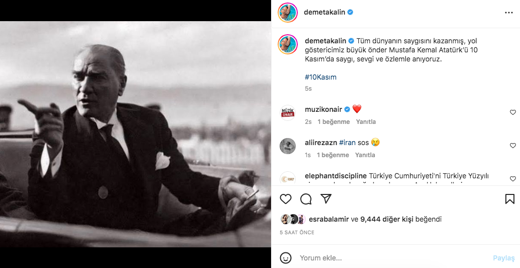 Ünlü isimlerden '10 Kasım Atatürk'ü Anma Günü' paylaşımları 2