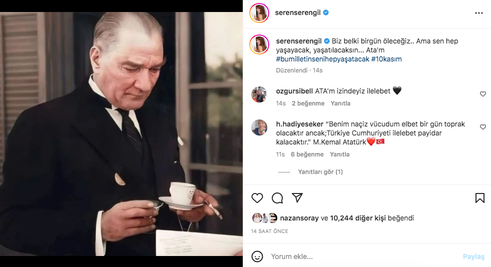 Ünlü isimlerden '10 Kasım Atatürk'ü Anma Günü' paylaşımları 43
