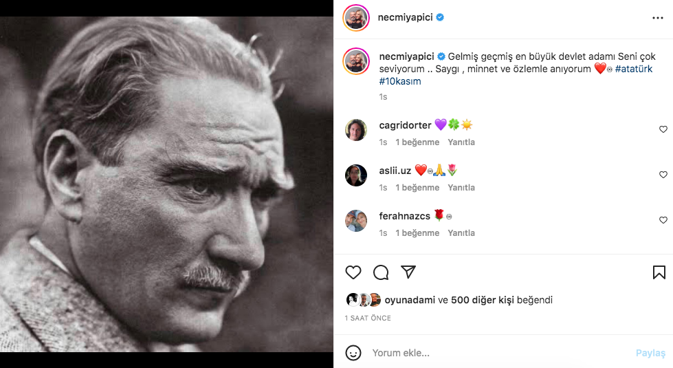 Ünlü isimlerden '10 Kasım Atatürk'ü Anma Günü' paylaşımları 13