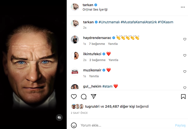 Ünlü isimlerden '10 Kasım Atatürk'ü Anma Günü' paylaşımları 1
