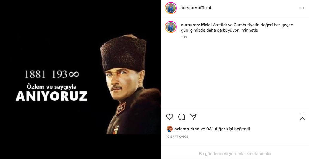 Ünlü isimlerden '10 Kasım Atatürk'ü Anma Günü' paylaşımları 6