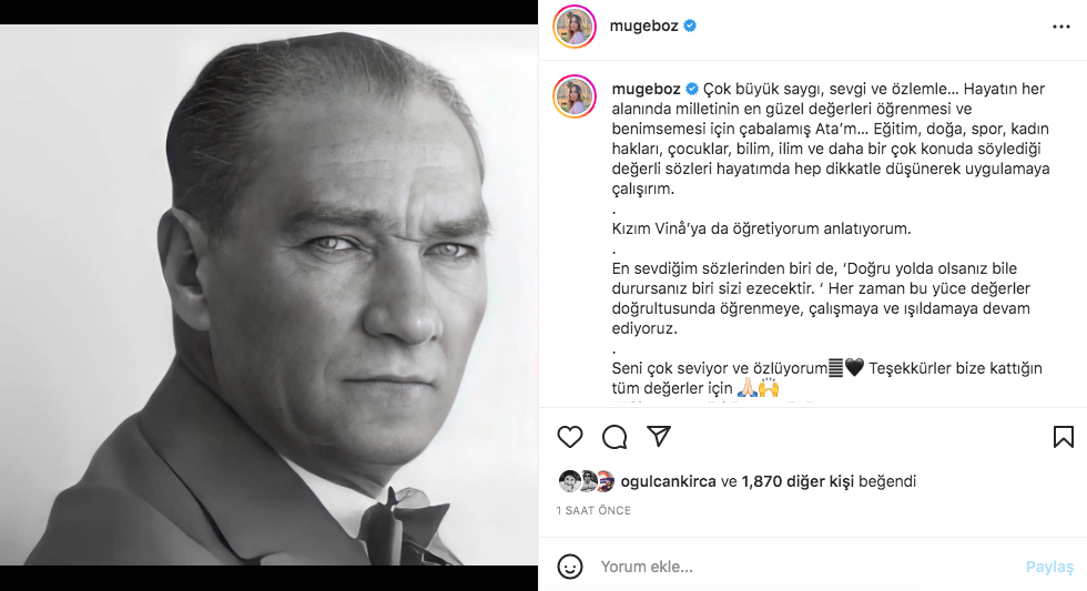 Ünlü isimlerden '10 Kasım Atatürk'ü Anma Günü' paylaşımları 7