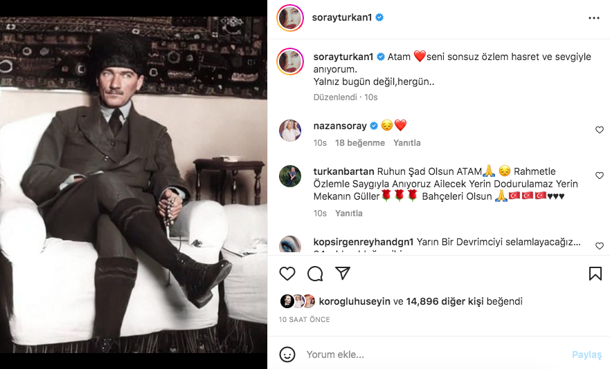 Ünlü isimlerden '10 Kasım Atatürk'ü Anma Günü' paylaşımları 5