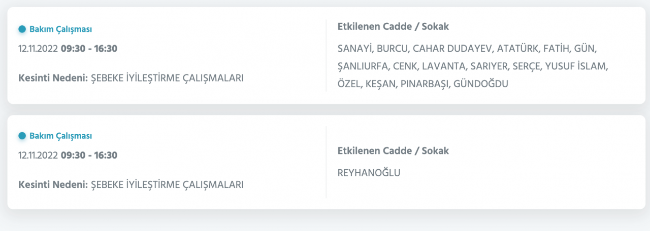 İstanbul’un 25 ilçesinde elektrik kesintisi (12 KASIM CUMARTESİ 2022) 30