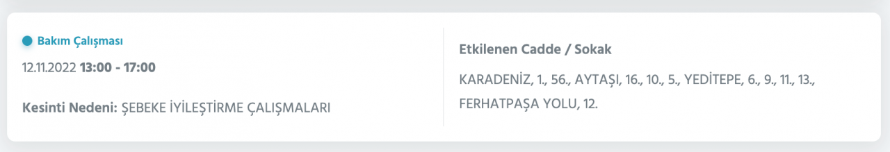 İstanbul’un 25 ilçesinde elektrik kesintisi (12 KASIM CUMARTESİ 2022) 26
