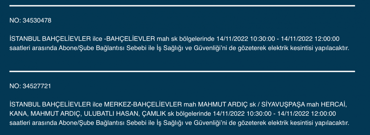 İstanbul’da 31 ilçeye ‘kesinti’ uyarısı yapıldı (14 KASIM PAZARTESİ 2022) 10