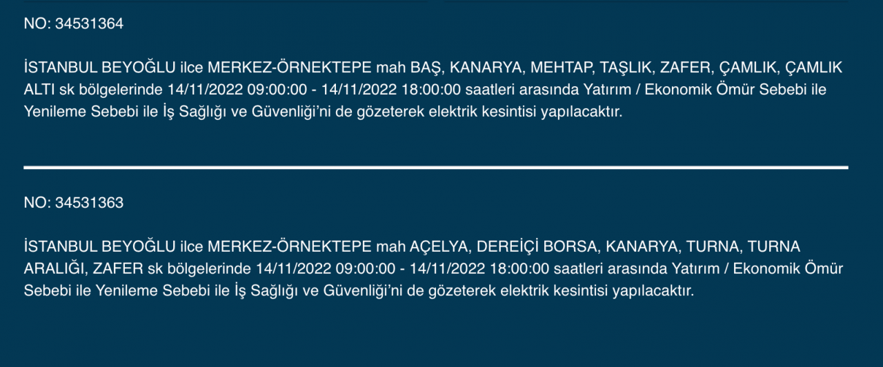 İstanbul’da 31 ilçeye ‘kesinti’ uyarısı yapıldı (14 KASIM PAZARTESİ 2022) 16