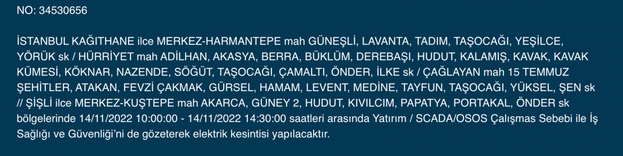 İstanbul’da 31 ilçeye ‘kesinti’ uyarısı yapıldı (14 KASIM PAZARTESİ 2022) 24