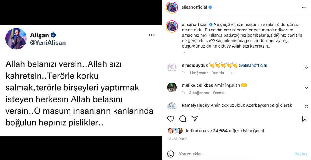Taksim'deki hain terör saldırısına ünlü isimlerden tepki yağdı 13