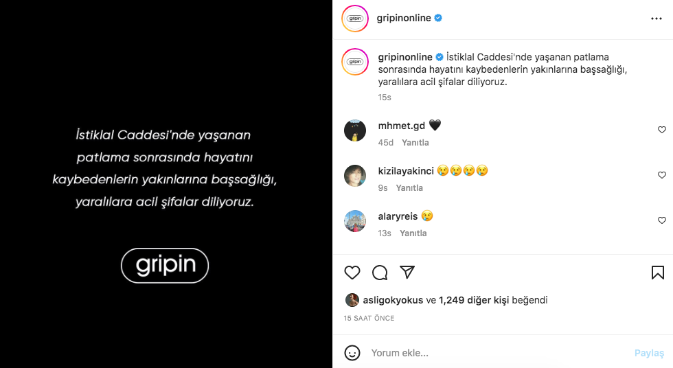 Taksim'deki hain terör saldırısına ünlü isimlerden tepki yağdı 10