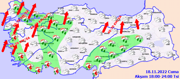 Meteorolojiden o illere sarı ve turuncu kodlu uyarı: Kuvvetli yağış ve rüzgar bekleniyor 4