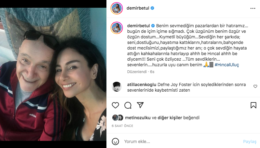 Ünlü isimlerden Hıncal Uluç paylaşımları... Vefatının ardından üzüntülerini sosyal medyadan dile getirdiler 10