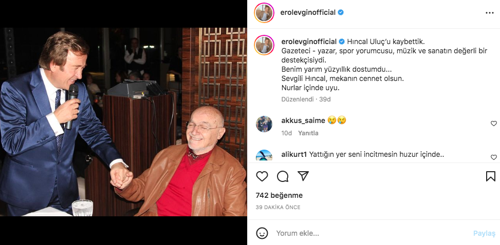 Ünlü isimlerden Hıncal Uluç paylaşımları... Vefatının ardından üzüntülerini sosyal medyadan dile getirdiler 6