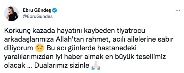 Tolga Güleryüz, Burak Topçu ve Özgür Karataş'ın hayatını kaybettiği Amasya'daki korkunç kazanın ardından ünlü isimlerden taziye mesajları 6