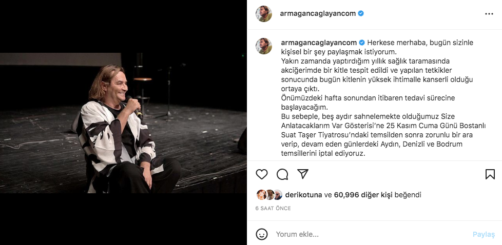 Ünlü isimlerden kansere yakalanan Armağan Çağlayan'a destek mesajları 2