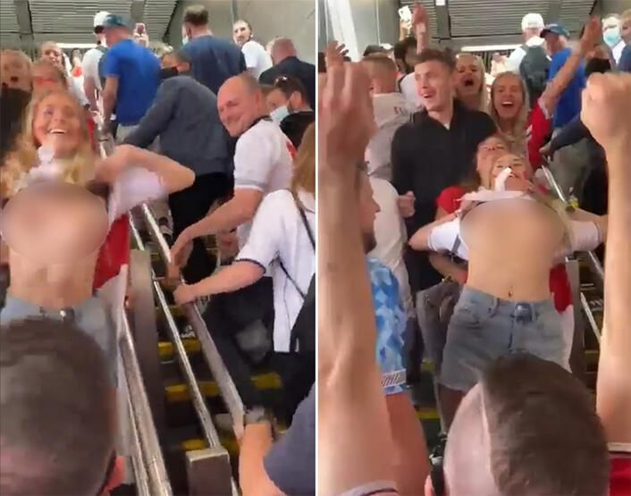 İngiliz kadın taraftardan olay hareket! Görüntüler sosyal medya da viral oldu... 4