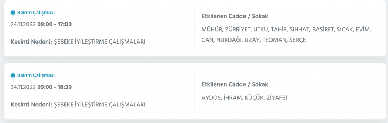 İstanbul’un 33 ilçesine kesinti uyarısı (24 KASIM PERŞEMBE) 41