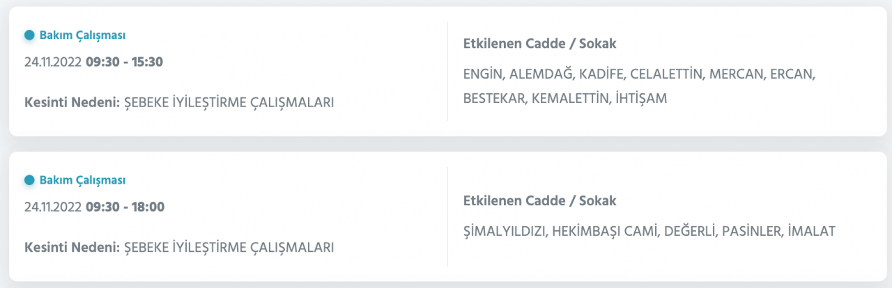 İstanbul’un 33 ilçesine kesinti uyarısı (24 KASIM PERŞEMBE) 44