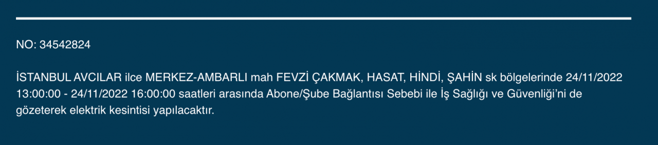 İstanbul’un 33 ilçesine kesinti uyarısı (24 KASIM PERŞEMBE) 5