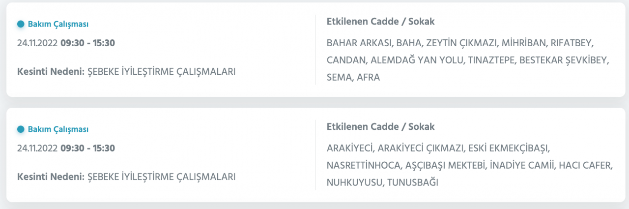 İstanbul’un 33 ilçesine kesinti uyarısı (24 KASIM PERŞEMBE) 45