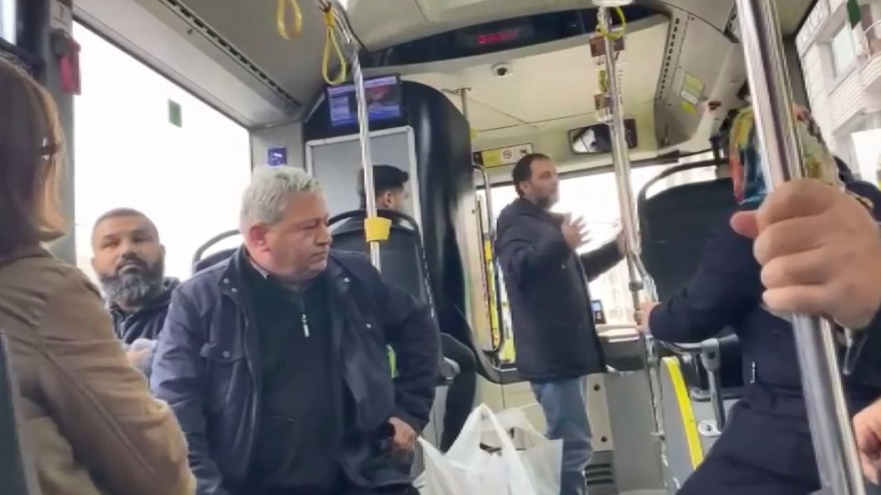 Otobüste sarsılan yolcular ile şoför arasında tartışma çıktı 3