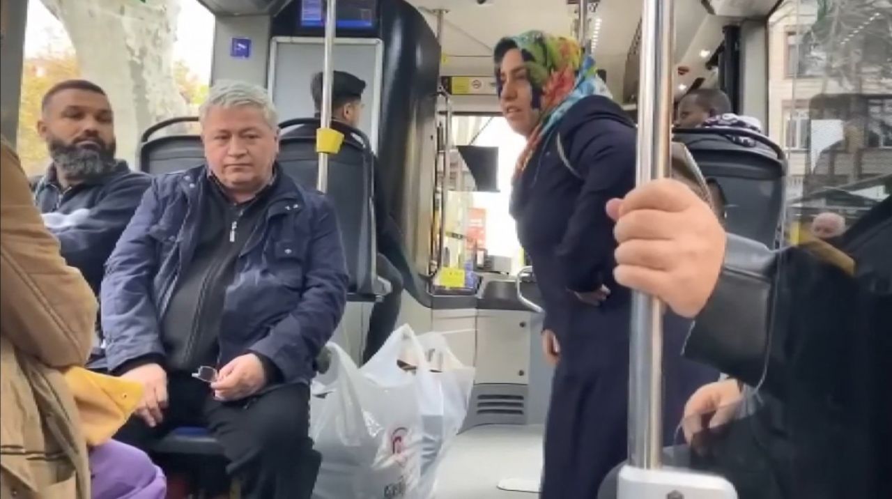 Otobüste sarsılan yolcular ile şoför arasında tartışma çıktı 2