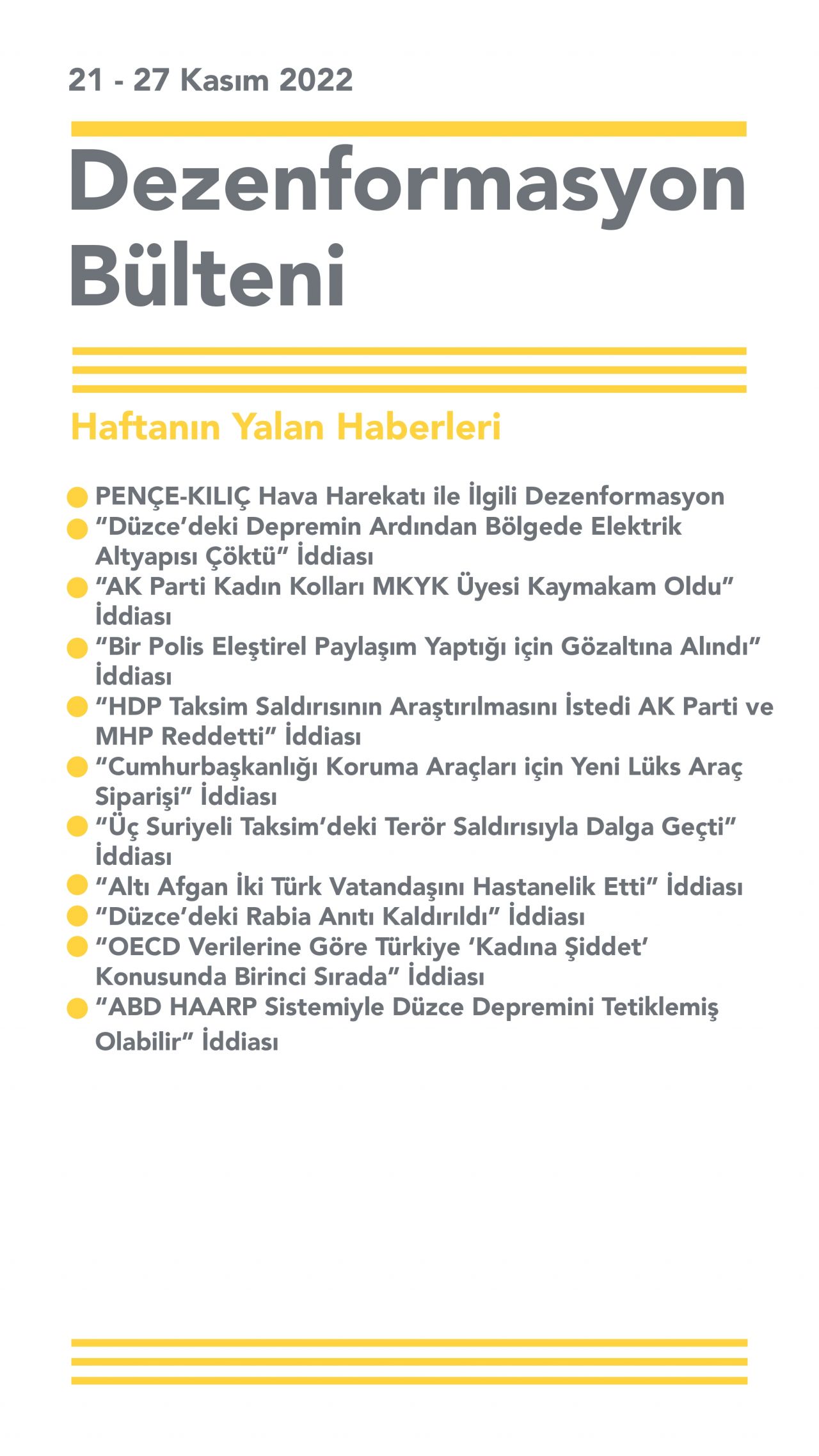 İletişim Başkanlığı yalan haberleri listeledi 1