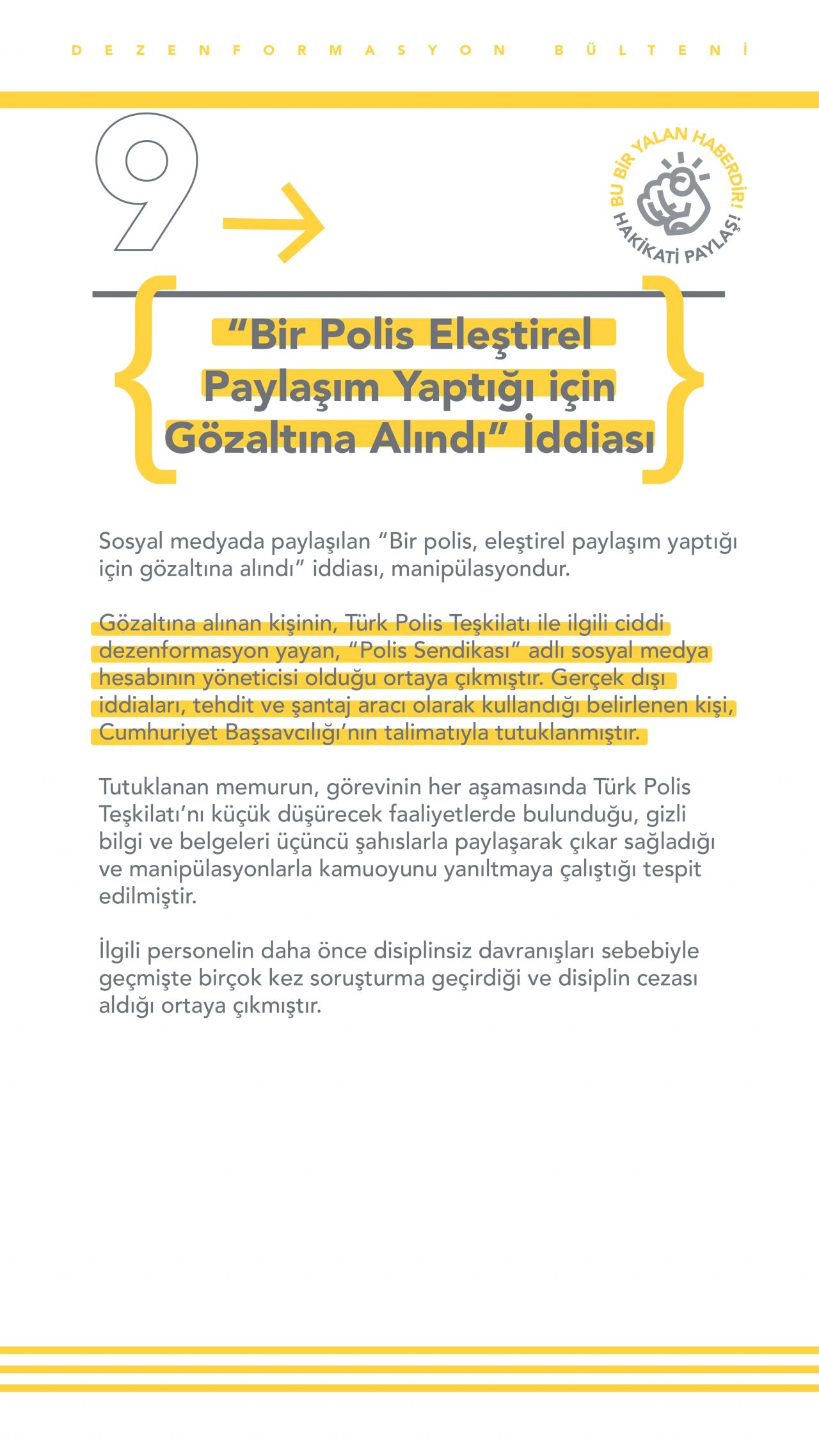İletişim Başkanlığı yalan haberleri listeledi 10