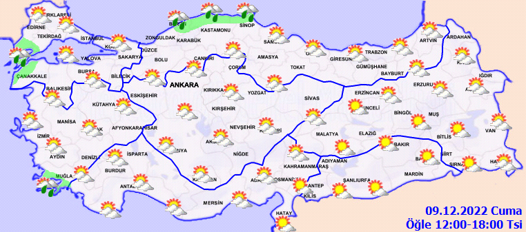 Meteorolojiden o illere sağanak yağış uyarısı! İşte, 9 Aralık Cuma hava durumu tahminleri 3