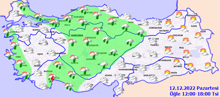 Meteorolojiden sağanak ve fırtına uyarısı! İşte, 12 Aralık Pazartesi hava durumu tahmini 3