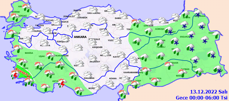 Meteorolojiden sağanak ve fırtına uyarısı! İşte, 12 Aralık Pazartesi hava durumu tahmini 5