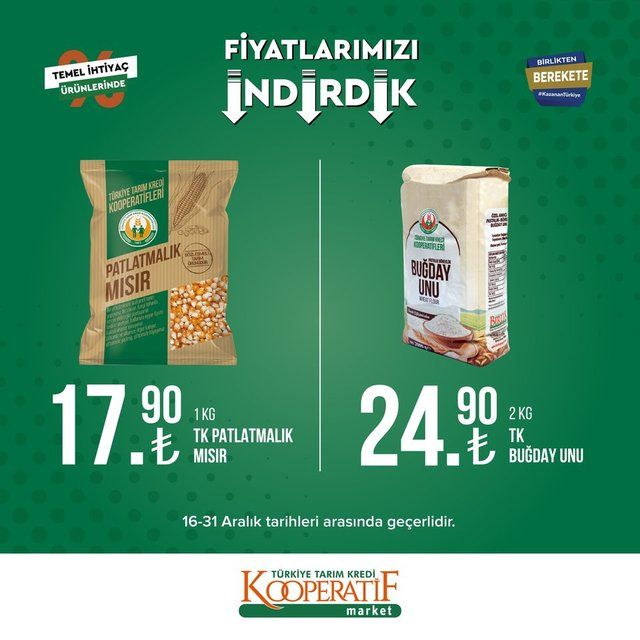 16 - 31 Aralık 2022 Tarım Kredi Marketleri indirim ürün kataloğu! Gıda ürünlerinde dikkat çeken indirim 21