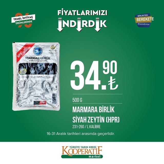 16 - 31 Aralık 2022 Tarım Kredi Marketleri indirim ürün kataloğu! Gıda ürünlerinde dikkat çeken indirim 7
