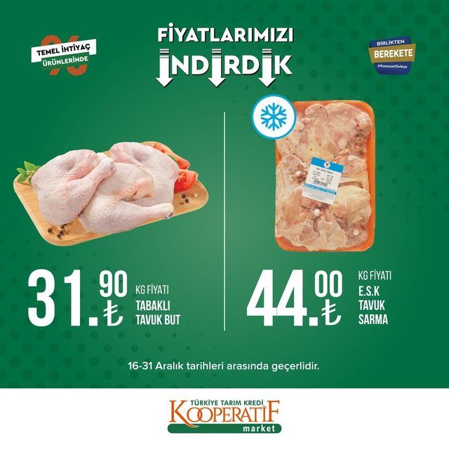 16 - 31 Aralık 2022 Tarım Kredi Marketleri indirim ürün kataloğu! Gıda ürünlerinde dikkat çeken indirim 17