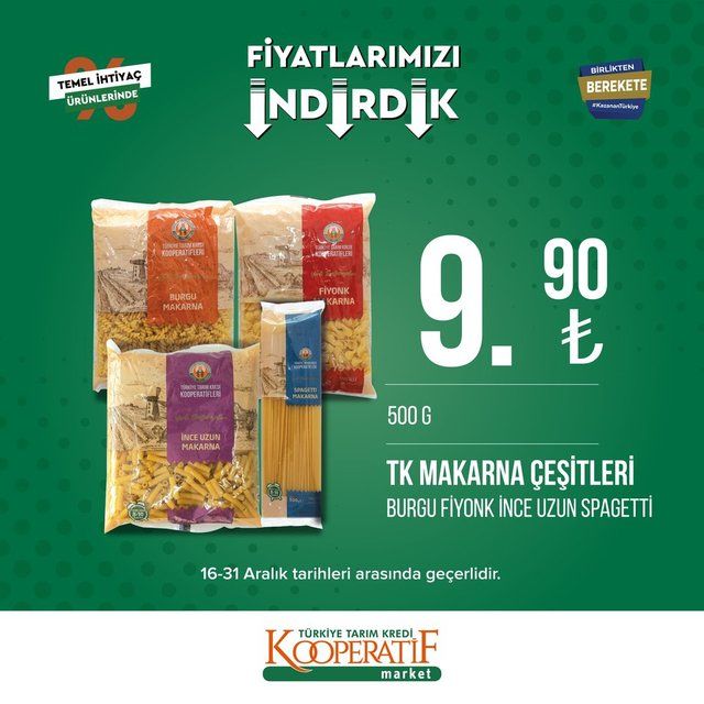 16 - 31 Aralık 2022 Tarım Kredi Marketleri indirim ürün kataloğu! Gıda ürünlerinde dikkat çeken indirim 22