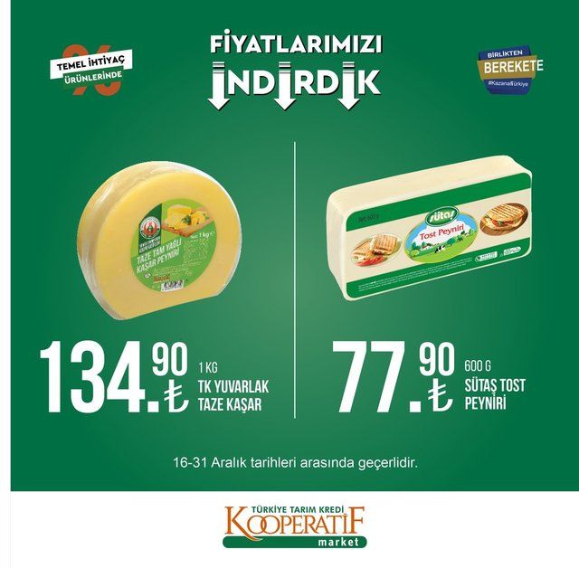 16 - 31 Aralık 2022 Tarım Kredi Marketleri indirim ürün kataloğu! Gıda ürünlerinde dikkat çeken indirim 11