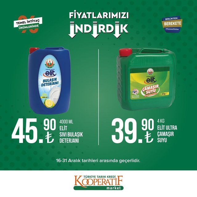 16 - 31 Aralık 2022 Tarım Kredi Marketleri indirim ürün kataloğu! Gıda ürünlerinde dikkat çeken indirim 2