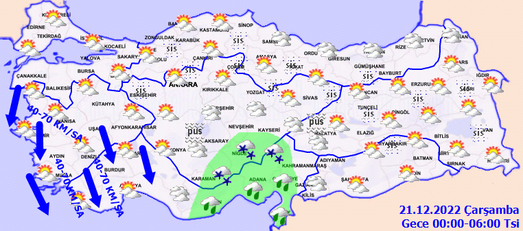 21 Aralık Çarşamba hava durumu tahminleri yayınlandı 2