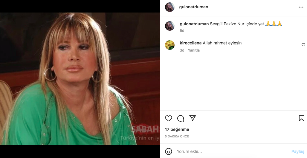 Pakize Suda'nın vefatı sanat camiasını yasa boğdu 3