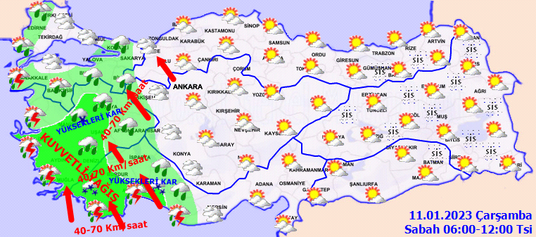Meteorolojiden 11 kente şiddetli yağış ve fırtına uyarısı 2