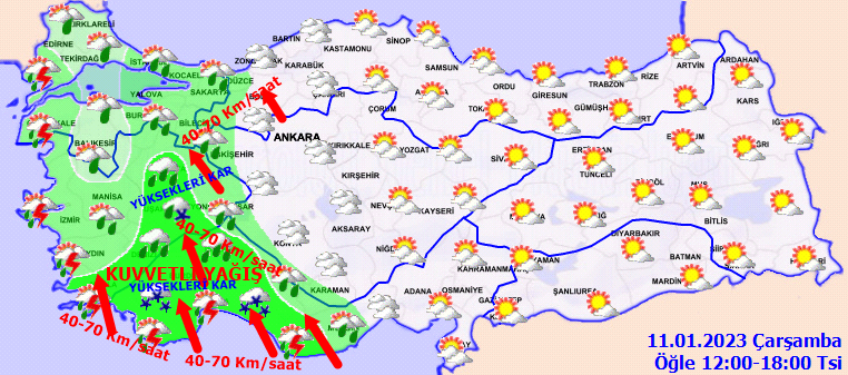 Meteorolojiden 11 kente şiddetli yağış ve fırtına uyarısı 3