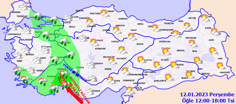 Meteorolojiden 3 ile turuncu kodlu uyarı! Şiddetli yağış, yoğun kar ve fırtınaya dikkat! 3