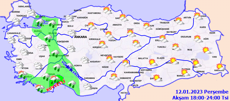 Meteorolojiden 3 ile turuncu kodlu uyarı! Şiddetli yağış, yoğun kar ve fırtınaya dikkat! 4