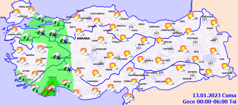 Meteorolojiden 3 ile turuncu kodlu uyarı! Şiddetli yağış, yoğun kar ve fırtınaya dikkat! 5