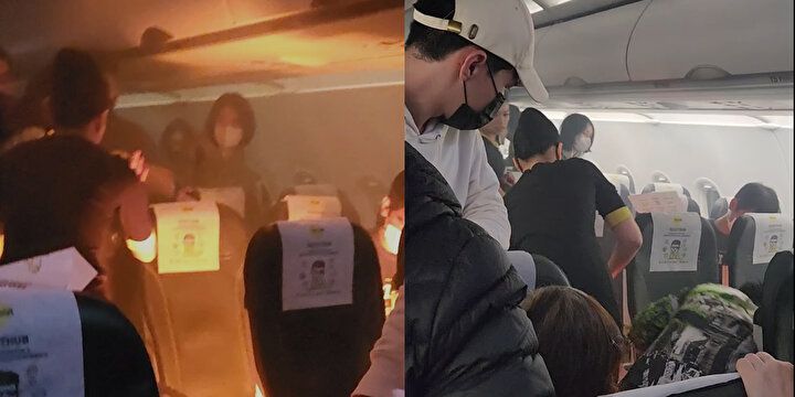 Uçakta korku dolu anlar: Şarj cihazı alev aldı, iki yolcu yaralandı 4