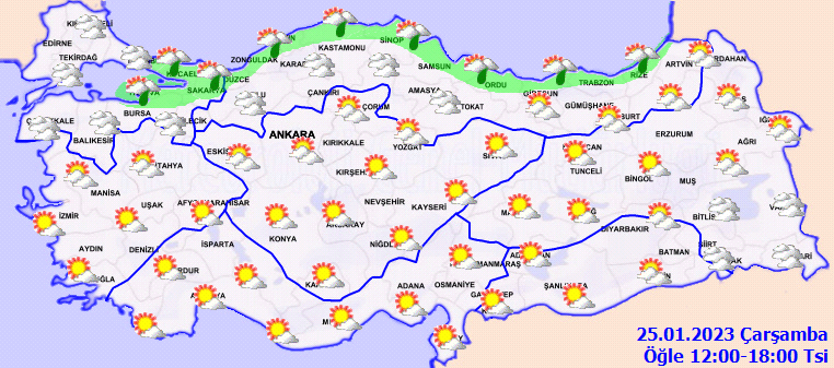 Meteorolojiden birçok ile sağanak uyarısı! İşte, 25 Ocak hava durumu tahminleri 3