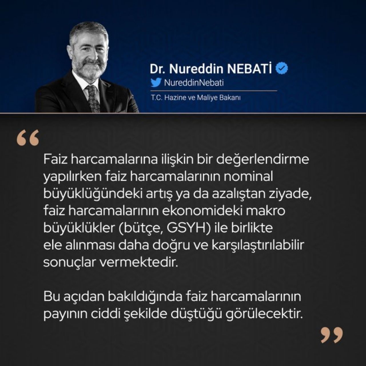 Hazine ve Maliye Bakanı Nureddin Nebati grafiklerle açıkladı! Milli gelirimizin büyük kısmı artık faize değil yatırıma harcanıyor 1