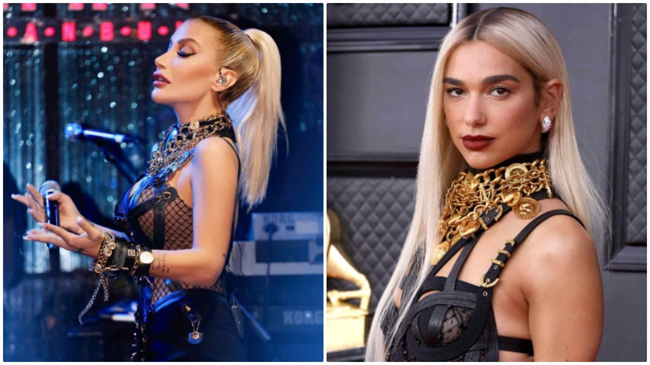 Tarzı olay oldu! İrem Derici, Dua Lipa'nın elbisesinin benzerini giydi 4
